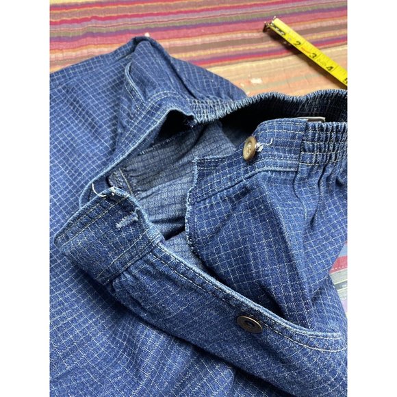Vtg Bryan & Co Girls Plaid Denim Jean Skit Cotton Made in USA Buttons Sz 12 - Picture 8 of 8